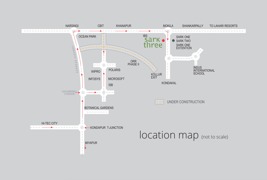 Location highlights map for sark three luxurious villas at mokila